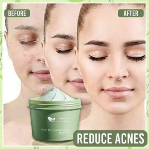 Green Tea Ice Muscle Mud Mask Deep Cleansing Face Cream Shrink Pores Acne Blackhead Removal Cream Essence Facial Skin Care