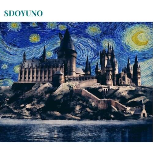 SDOYUNO 60x75cm Paint By Numbers Abstract Scenery DIY Frameless Oil Painting By Numbers On Canvas Digital Hand Painting Decor