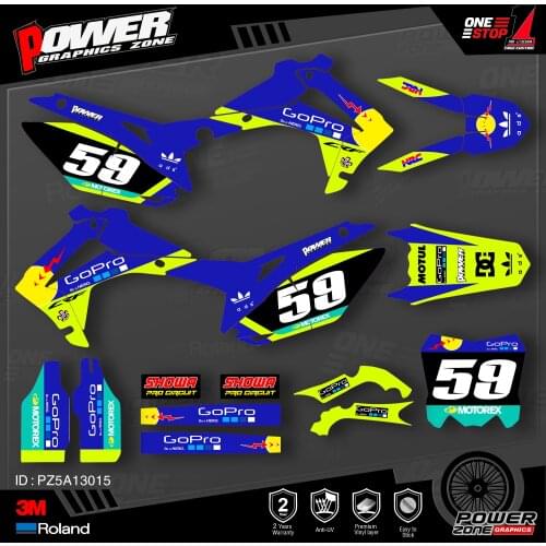 PowerZone Custom Team Graphics Backgrounds Decals 3M Stickers Kit For HONDA 2014-2017 CRF250R 2013-2016 CRF450R 015