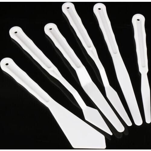 Plastic Palette Knife Scraper Spatula Knives Shovel Art Supplies Acrylic Plate 6pcs/lot Modelismo Clay Tools Set