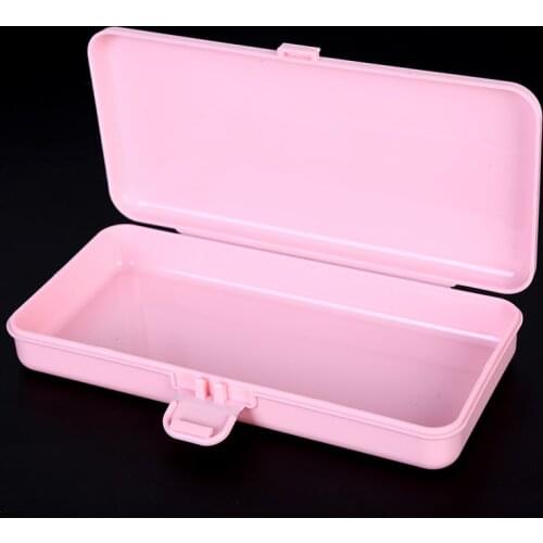 Rectangle Nail Storage Box for Long Nail Tools Tweezers Cuticle Pusher Brushes Pens Nail Art Plastic Empty Holder Container Case