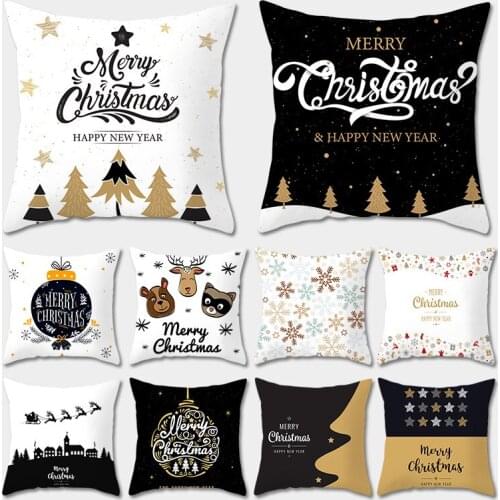 Merry Christmas Decor For Home Happy New Year 2022 Pillow Case Xmas Decor Feliz Navidad Sofa Cushion Case Natal Bed Pillow Cover