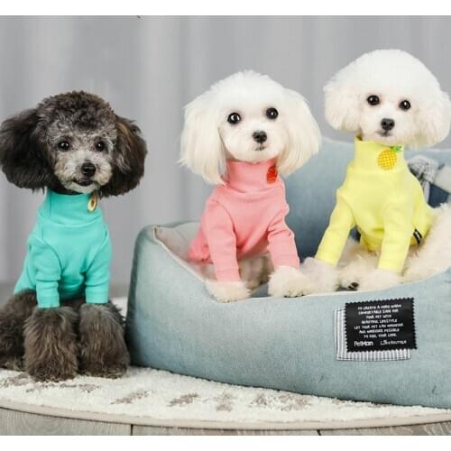 Cute Dog Underwear for Small Dogs Cats Tshirt Sportswear Fruit Embroidered Chihuahua Outfits Pomeranian Hoodies Clothing S-XXL