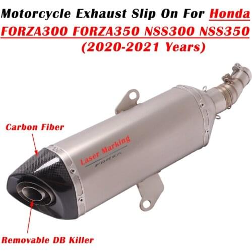 For Honda FORZA300 FORZA350 NSS300 NSS350 FORZA NSS 300 350 2020 2021 Motorcycle Exhaust Escape Modify Mid Llink Pipe Muffler