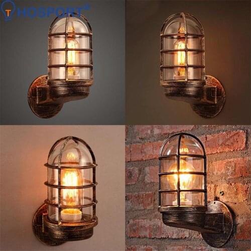 Indoor Industrial Unique Wall Lamps Cage Guard Sconce Indoor Loft Lights Bar Pub Cafe Creative Wall Lamp Home Decor