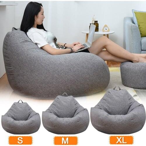 Thickened cotton hemp lazy sofa cover cloth cover bean bag cover sofa coat removable inner liner cover