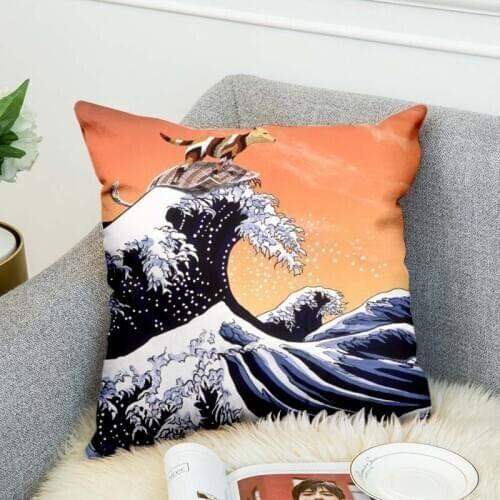 Japanese Famous Paintings The Great Wave High Grade Decorative Pillow Case Car Home Sofa Cushion Cover 3D Digital Print style-1