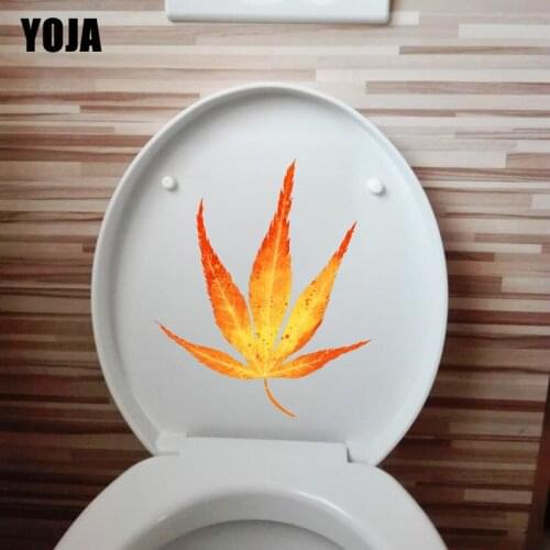 YOJA 19.4*22.9CM Maple Leaf Fashion Home Living Room Wall Sticker Bathroom Toilet Decor T1-0964