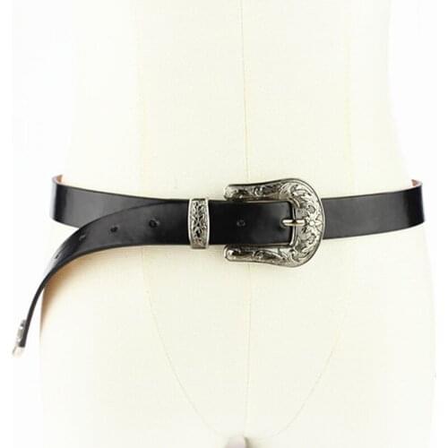 Hot Sale Fashion Female Vintage Strap Metal Pin Buckle Jeans Designer Leather Belt For Women Double/Single Buckle BT1128