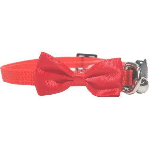 1PC Adjustable Pet Collar Puppy And Cat Nylon Leash Necklace With Bells And Bow Design Festival Wearable Party cat products