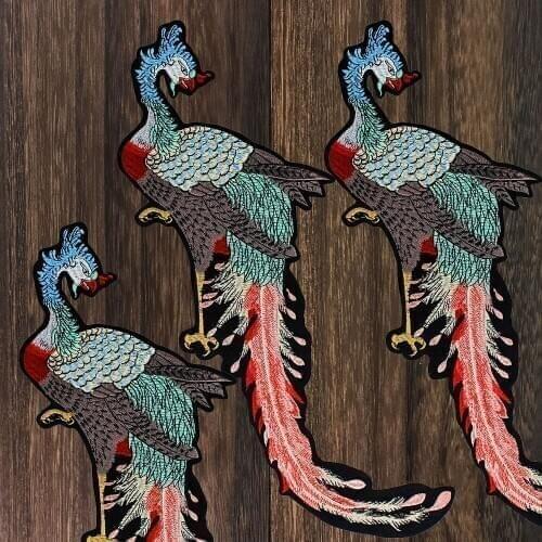 1pc Phoenix Bird Embroidery Cloth Fabric Applique Patch DIY for Jacket Sweater Jean iron on Badge Accessories TH1304
