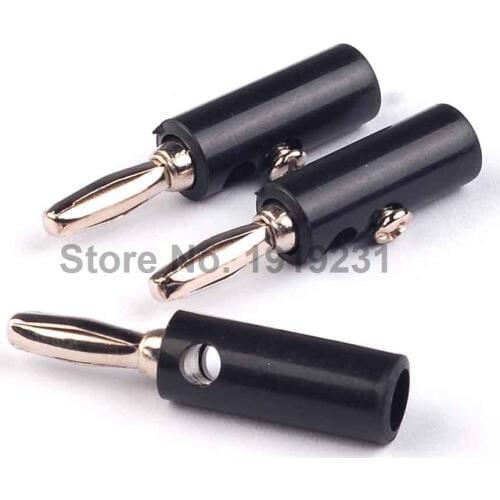 10PCS 4mm Copper Nickel Plated Banana Plug Red+Black