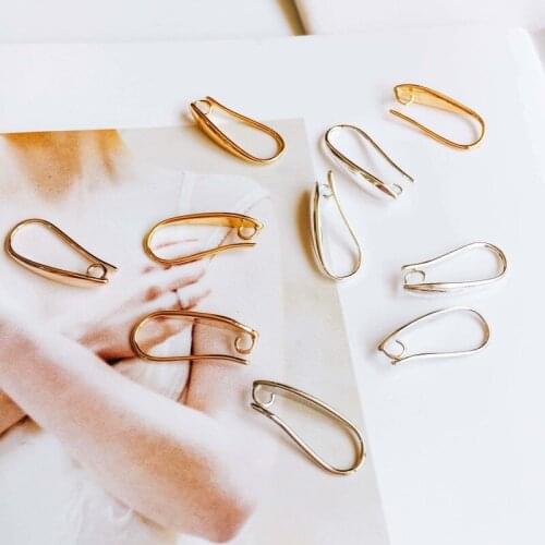 9*2mm 10pcs Silver Gold Plated French Earring Hooks Wire Settings Base Settings Jewelry Accessories Diy Handmade Material