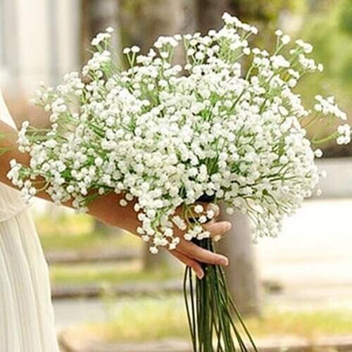 2Pcs Artificial Gypsophila Flower Garden DIY Wedding Party Festival Craft Decor DIY Photo Props Flower Heads Branch