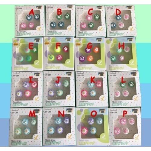 20pcs Cute Cat Paw Claw for Nintendo Switch Lite Bear Flower Animal Crossing Analog Thumb Grip Joystick Thumb Grip Cover Case