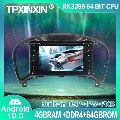 4+64G DSP PX6 Android 10.0 For Nissan Juke Car GPS Navigation Radio Player Car Multimedia Player Head Unit Tape Recorder IPS