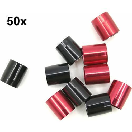 50pcs/lot Archery Arrow Explosion Proof Ring Aluminium Protective Sleeve Tail for 7.6mm Out Diameter Arrow Shaft Ring Black Red
