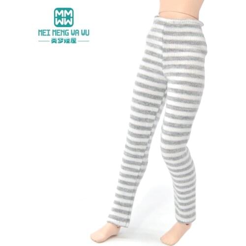 BJD accessories fashion tights for 27-32cm 1/6 bjd doll Black and white striped trousers for Doll Birthday Gift