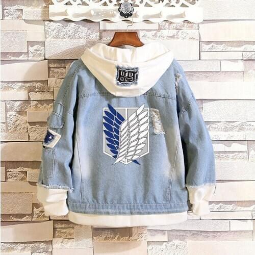 Anime Attack on Titan My Hero Academia Shoto Todoroki Cosplay Jacket Costumes Fate Blue Denim Hoodie Spring Coat