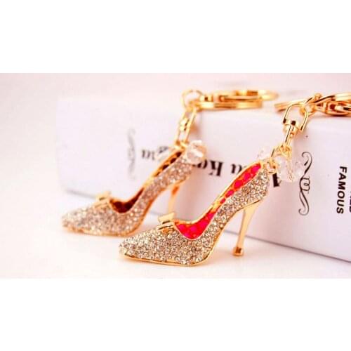 2020 High Heels Keyring Women Rhinestone Shoe Keychain Charm Exquisite Purse Bag Buckle For Car Party Gift Key Holder Jewelry