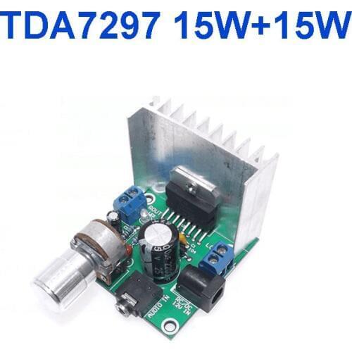 DC12V TDA7297 2x15W Digital Audio Amplifier DIY Kit Dual-Channel AMP Module 3.5mm AUX Audio IN