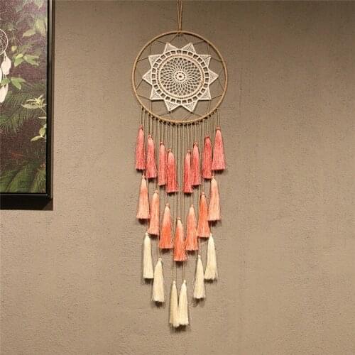 Boho Decor Tassel Dream Catcher Wall Hanging Multicolor Handmade Macrame Wind Chimes Nordic Home Kids Room Wall Decor Gifts