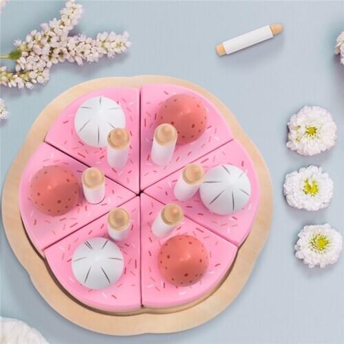 Wooden Children Kitchen Toys Pretend Toys Cutting Cake Play Food Kids Toys Wooden Fruit Cooking Toys For Baby Birthday Interests