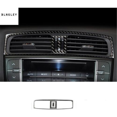 1pc Epoxy glue real carbon fiber grain Central control air conditioning outlet cover for 2006-2012 Lexus IS 300 250 CFSPORT