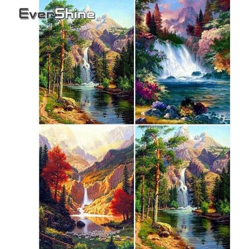 Evershine Diamond Painting Full Square Waterfall Diamond Embroidery Sale Scenery Diamond Mosaic Landscape Rhinestones Pictures