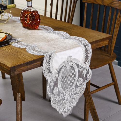 European Luxury Table Runner Lace Placemat Table Decoration Table Flag Tablecloths TV Cabinet Cover Towel Cloth
