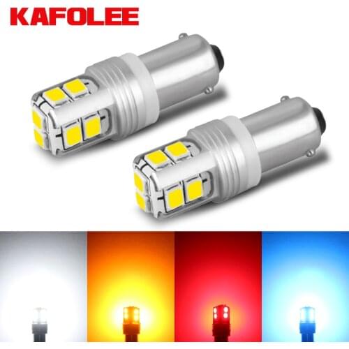 KAFOLEE Non-polar BA9S 10 SMD LED T4W Canbus lamps Error Free Car bulbs interior Lights Car Light Source parking 12V 620LM White