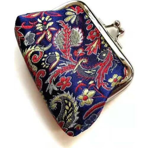 Wallets 2021 Popular Chinese Style Zero Small Change Mouth Gold Wallets Processing Customized Brocade Money Silk Red Wallets