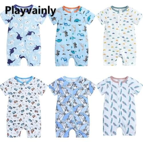 Summer Baby Boy Girl Romper Cartoon printing cotton short sleeve thin Jumpsuit Newborn Clothing 0-3T E100205