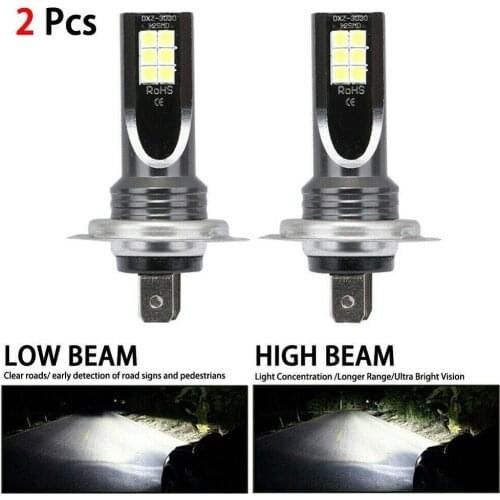 LKT New 1Pcs H7 LED 12V 6000K 24000LM Car Headlight Conversion Globes Bulbs Beam 110W IP68 Waterproof CSP Chip Fog light Bu