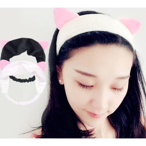 Multiple Cute Elastic Cat Ears Headbands for Women Girls Makeup Face Washing Headband Hairdo Headwrap Hair Accessories