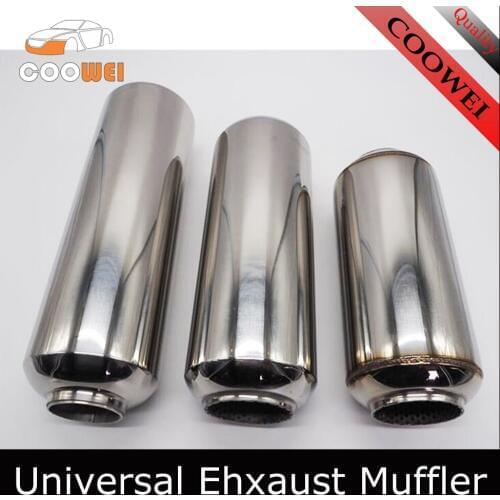 One Pcs Universal Exhaust tip Muffler 63MM(2.5") / 51MM(2'') Inlet Muffler Tip Pipe Exhaust Polished Stainless Steel Silencer