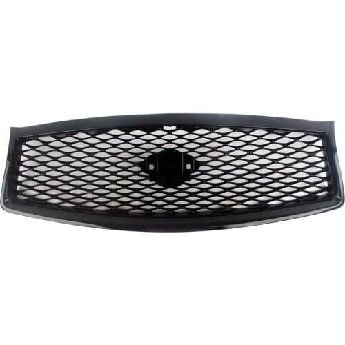 Front Racing Grill Center Bumper Grille For Nissan Infiniti Q50 Q50L 2016-2017 Matt Black/Carbon Fiber