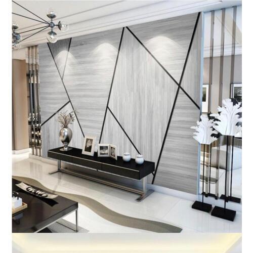 Custom 3D Wallpaper Murals Gray line Photo Wallpaper For Living Room Bedroom High Quality Silk Waterproof Wall Murals