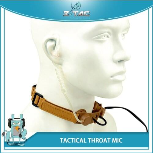 Ztac Tactical Softair Military Bowman Adapter For Style EVO III Hunting Bodyguard Sniper Throat Mic Tube Headset Microphone Z033