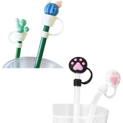 Silicone Straw Tips Cover Reusable Drinking Straw Tips, Airtight Seal Splash Proof for 6-8mm Straws