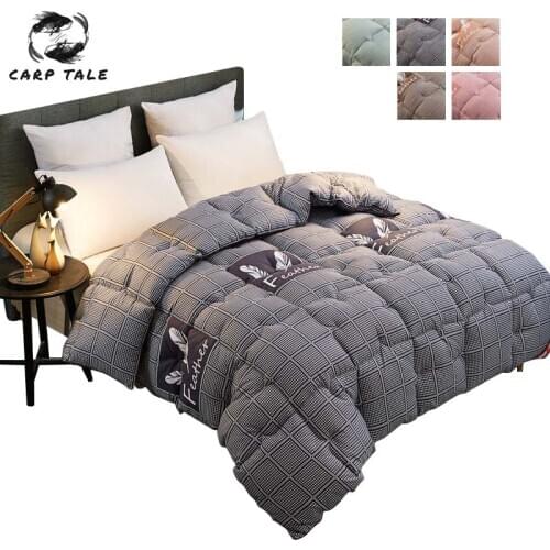 High Grade Warm Duvet Winter Down Velvet Quilt Thickened Comforter King Queen Twin Size Print Quilts Weighted Blanket Comforters