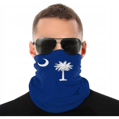 South Carolinian Flag America USA Magic Scarf Half Face Mask Neck Warmer Balaclava Bandanas Polyester Headwear Biking Hiking