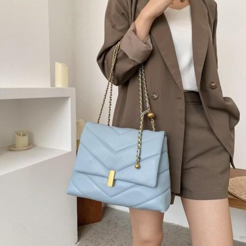 Fashion Shoulder Crossbody Bag Leather Chains Purses and Handbags Luxury Designer Hand Bags High Quality Thread Sac A Main New