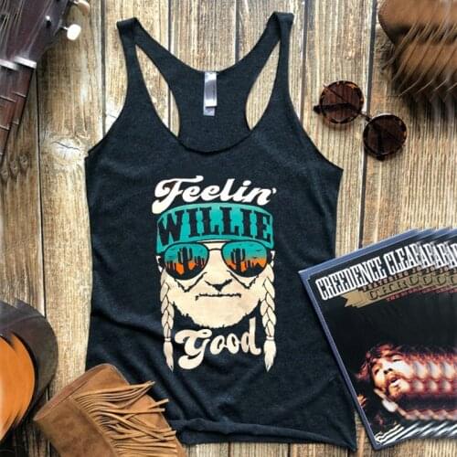 Womens Festival Summer Plus Size Harajuku Woman Clothes Drink Tanks Cowboys Print 2021 Feelin Willie Good Tank Top Tequila Top