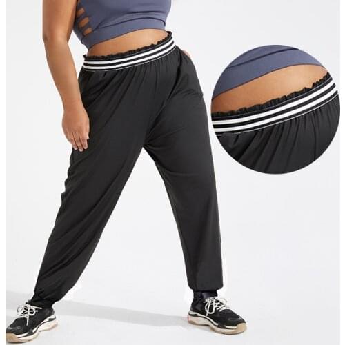 Elastic Waist Plus Size Sport Pants Women Loose Fitness Gym Yoga Sweatpants Female Running Joggers Laides L-4XL Activewear