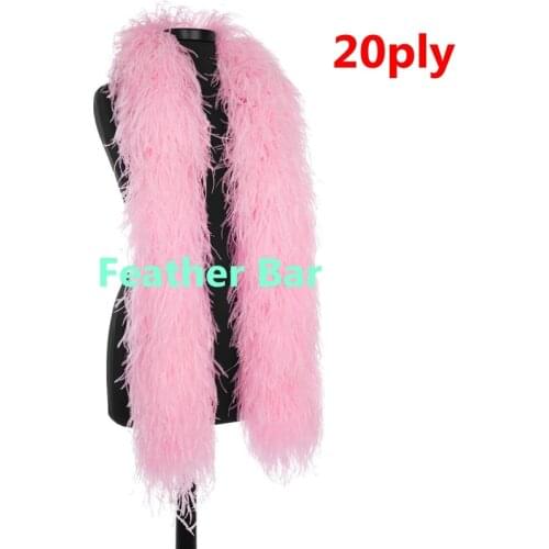 10 meter/lot Pink ostrich feather boas 1ply to 26ply thickness for wedding&party decorations dancing wings