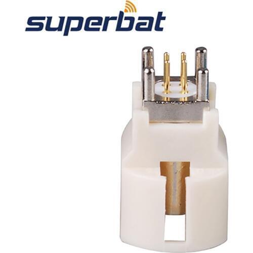 Superbat 10pcs Fakra B White/9001 HSD Connector Plug PCB Mount RF Coaxial Connector for Wireless and GPS Applications