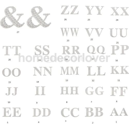 2Pcs Self Adhesive Stickers Alphabet Letters Diamante Post Box Favour Embellishment Crafts