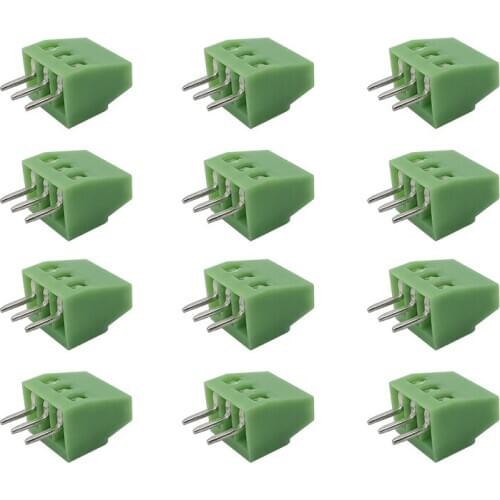 20Pcs KF120 2.54mm 3Pin Straight Pin PCB Screw Terminal Block Connector 3Pin 2.54mm Pitch Green Rated 150V 6A Terminal Connector