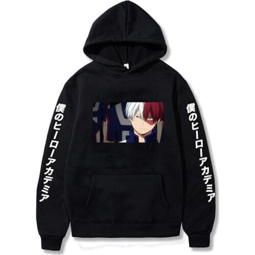 2021 Manga My Hero Academia Casual Hoodies Hip Hop Tops Oversize Hoodie Sweatshirt Regular Pullover Hoodies Streetwear Clothes